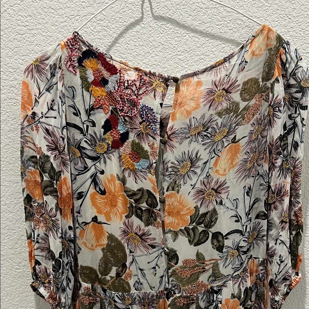 Anthropologie Espalier Embroidered Tunic Dress by Meadow Rue - Picture 10 of 13